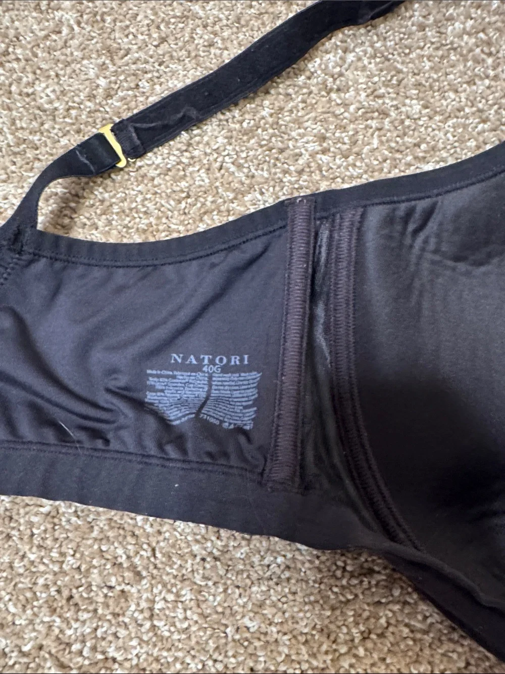 Natori Black Full-Coverage Wireless Bra - Classic Support 40G underwire support